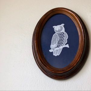 { Vintage } Blue Velvet Owl Art
